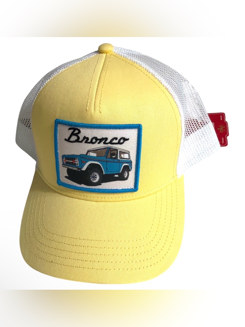 NWT American Needle Yellow & White Bronco Patch Trucker Hat BRONCO